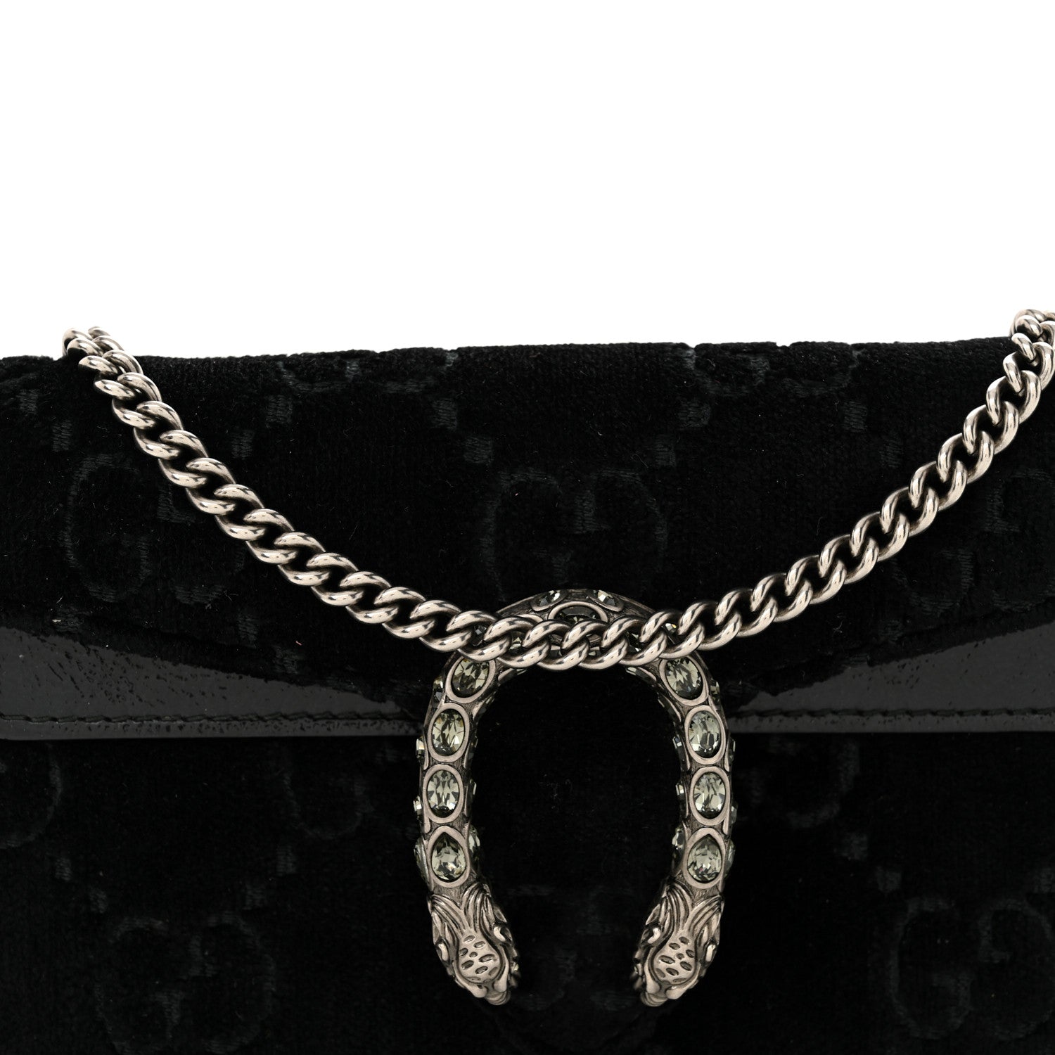Gucci Velvet GG Monogram Super Mini Dionysus Shoulder Bag Black 7 of 12