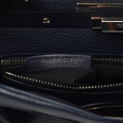 Fendi Cuoio Romano Selleria Medium Peekaboo Iconic Satchel Blue Notte 8 of 11