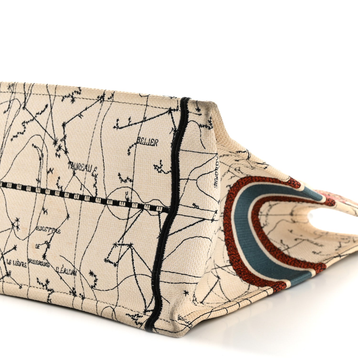 Christian Dior Canvas Embroidered Large Zodiac Book Tote Latte Multicolor 10 of 15