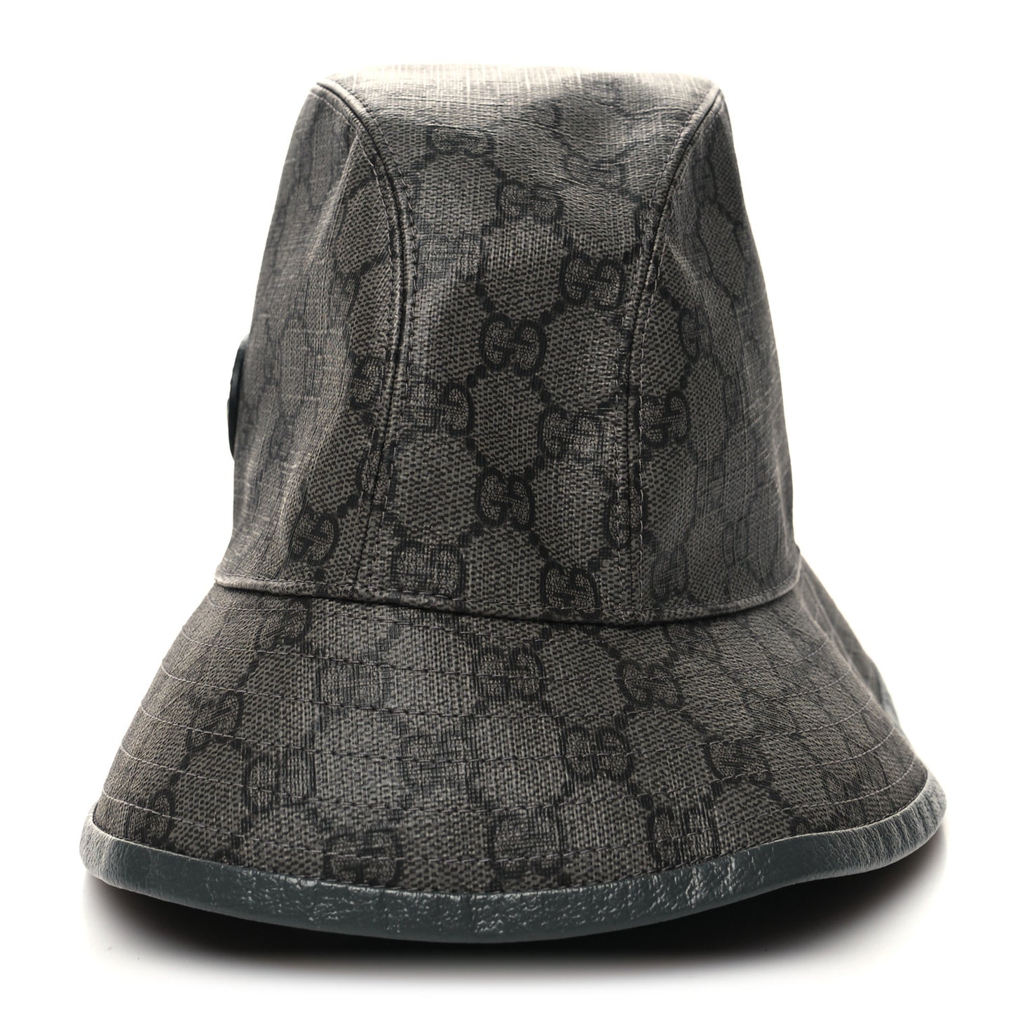 GG Supreme Monogram Textured Dollar Calfskin GG Blackie Fedora Hat M Grey Black Graphite