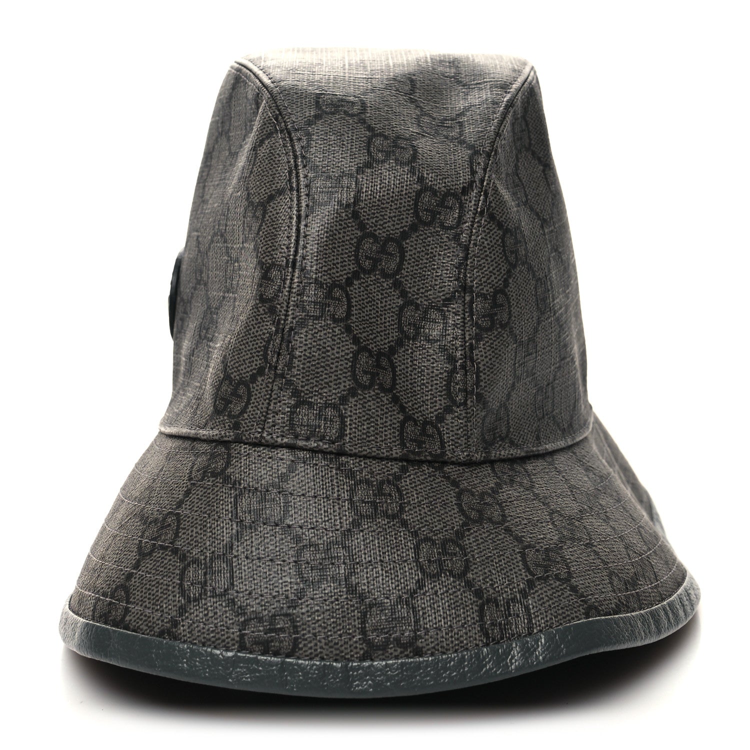 Gucci GG Supreme Monogram Textured Dollar Calfskin GG Blackie Fedora Hat M Grey Black Graphite 4 of 8