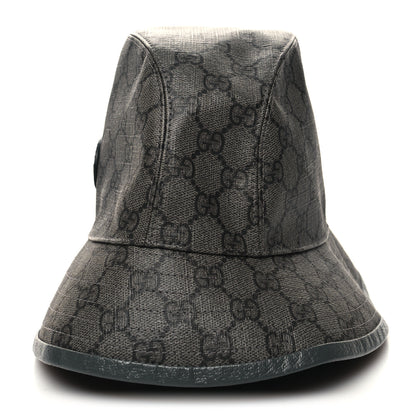 Gucci GG Supreme Monogram Textured Dollar Calfskin GG Blackie Fedora Hat M Grey Black Graphite 4 of 8