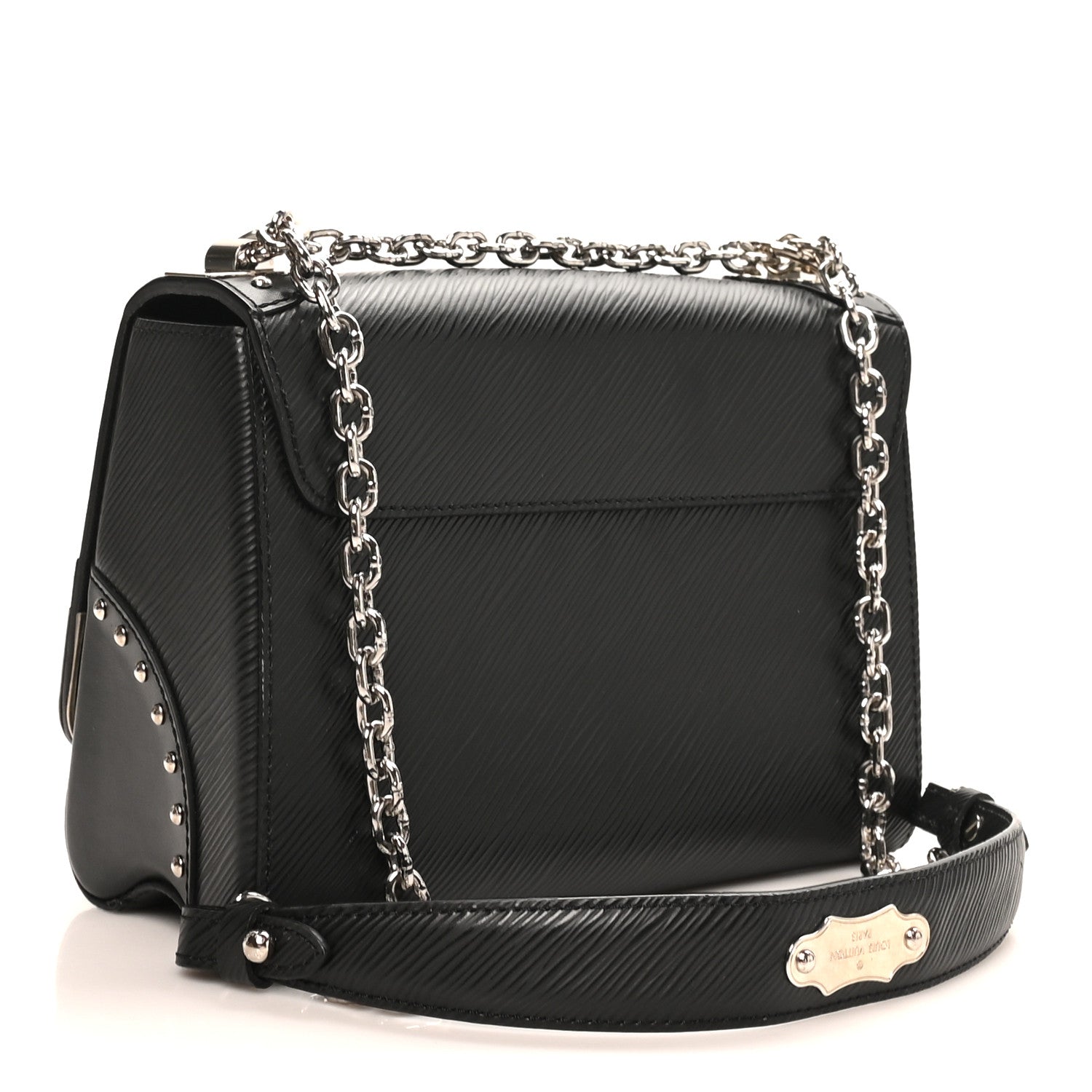 Louis Vuitton Epi Studded Mirror Twist Shoulder Bag MM Black 3 of 9