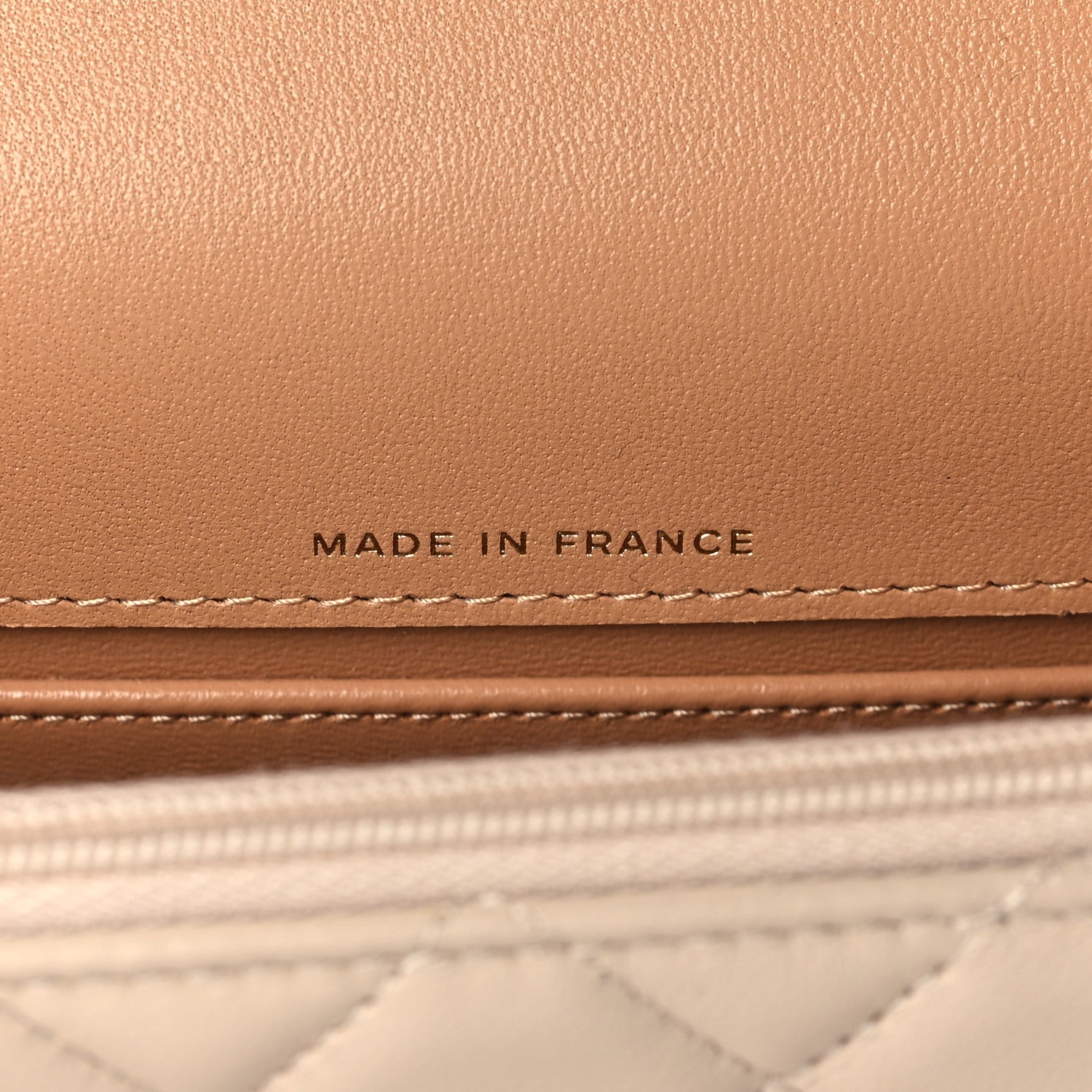Chanel Lambskin Quilted Flap Phone Holder With Chain Beige Brown 7 of 11