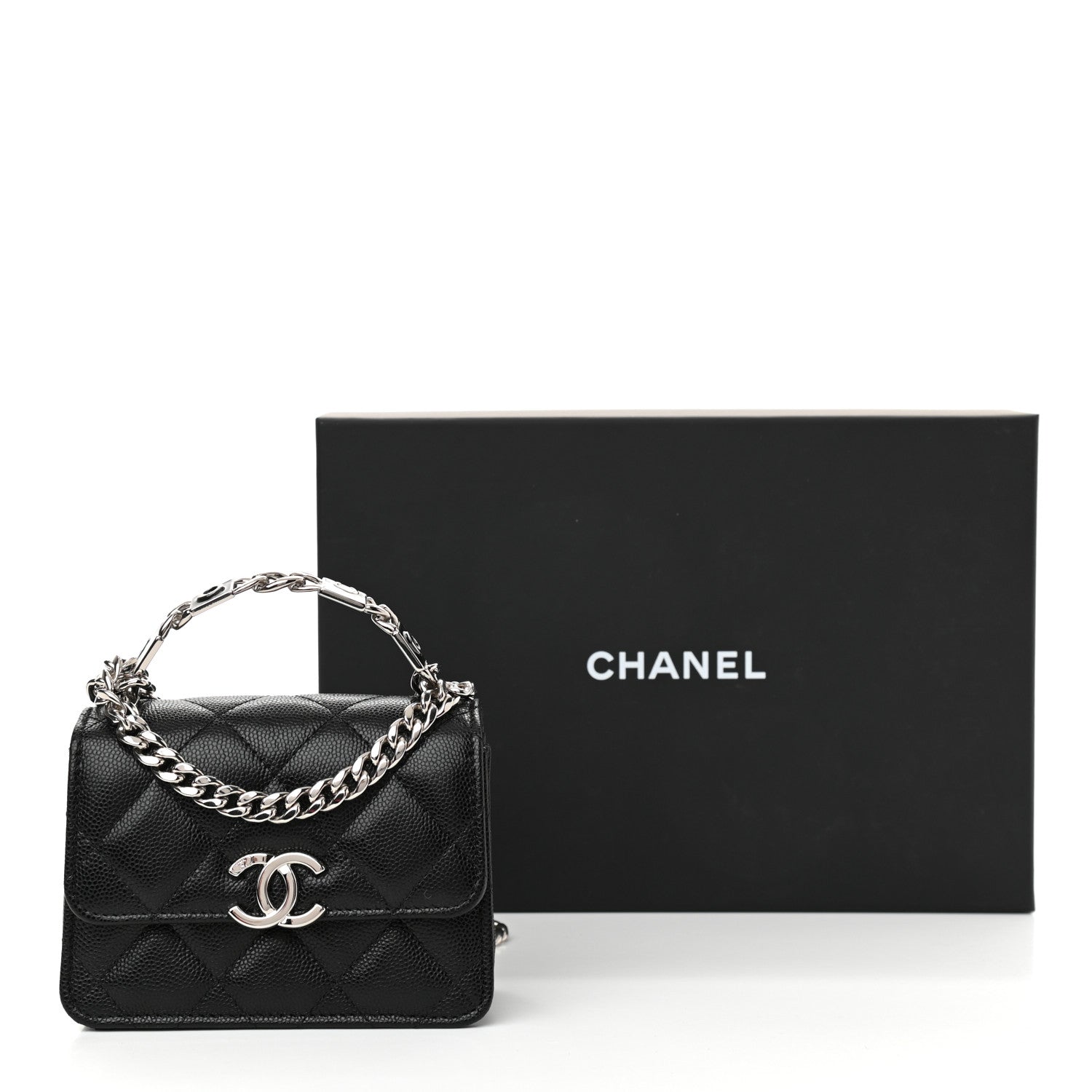 Chanel Caviar Quilted Pick Me Up Clutch With Chain Black 12 of 12