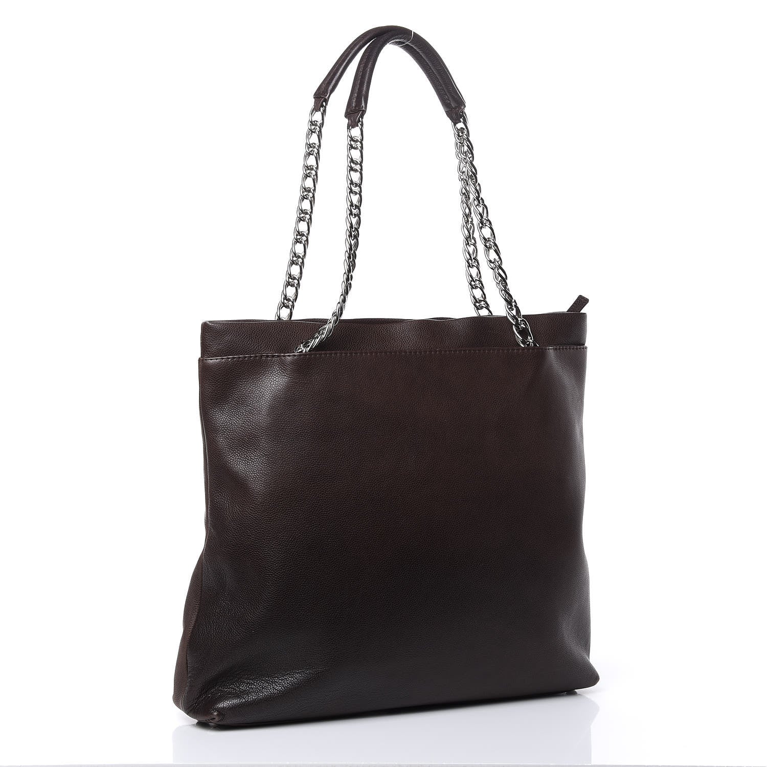 Chanel Caviar Large CC Tuck Tote Brown 3 of 12