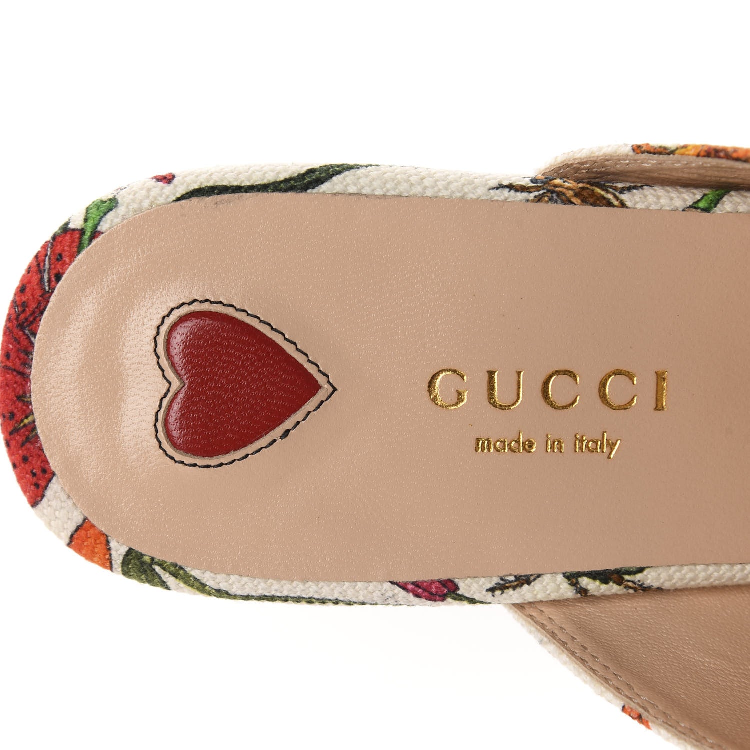 Gucci Canvas Flora Womens Princetown Slippers 36.5 White Multicolor 8 of 10