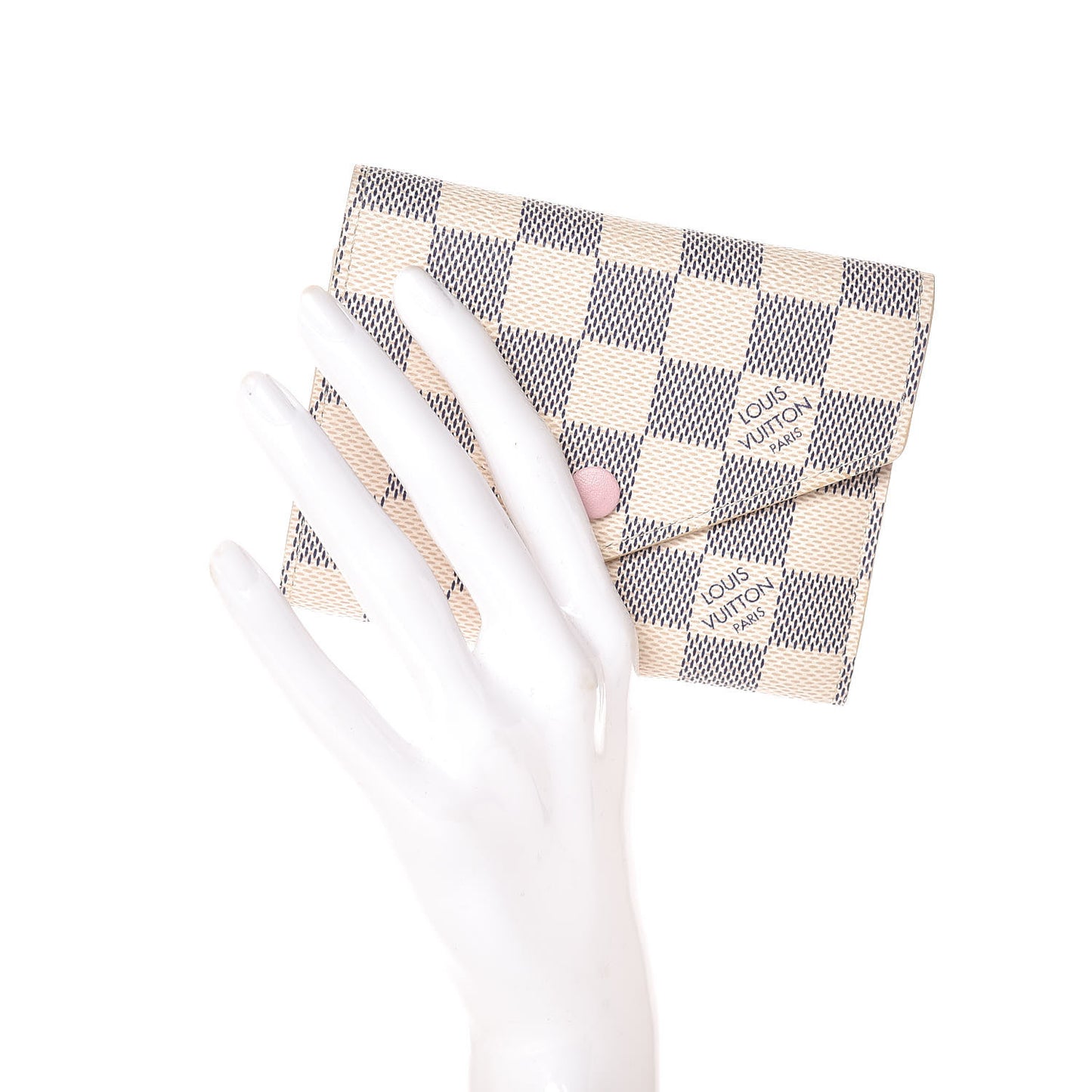 Damier Azur Victorine Wallet Rose Ballerine