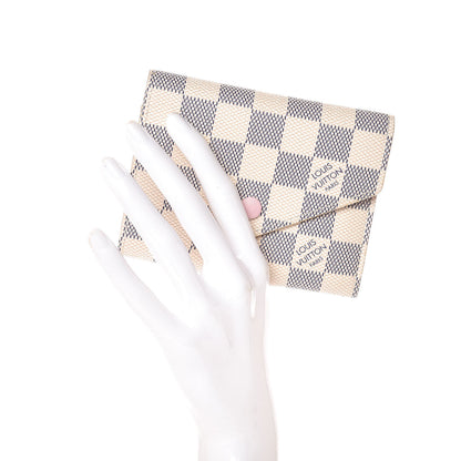 Louis Vuitton Damier Azur Victorine Wallet Rose Ballerine 2 of 8