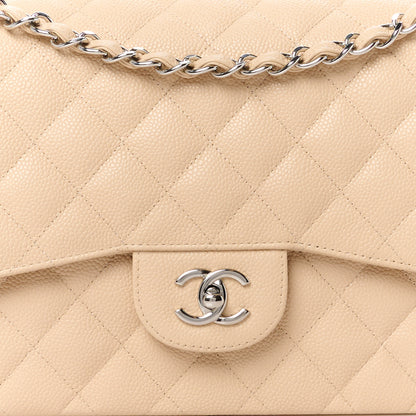Chanel Caviar Quilted Jumbo Double Flap Beige Clair 9 of 12