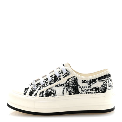 Christian Dior Canvas Embroidered Plan De Paris Womens Walk'N'Dior Platform Sneakers 36.5 White Black 1 of 20
