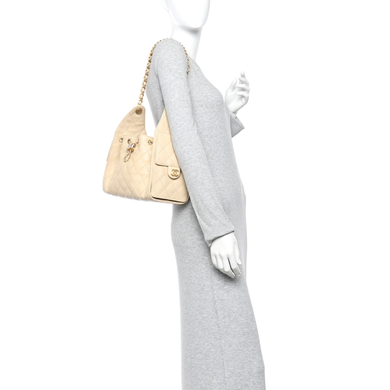 Chanel Caviar Quilted Small Chanel 25 Handbag Beige 2 of 10