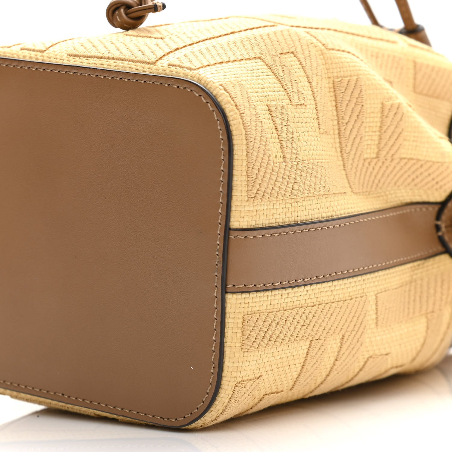 Fendi Raffia Vitello King Lucido F is Fendi FF Embroidered Mini Mon Tresor Bucket Bag Grano Sand 11 of 13
