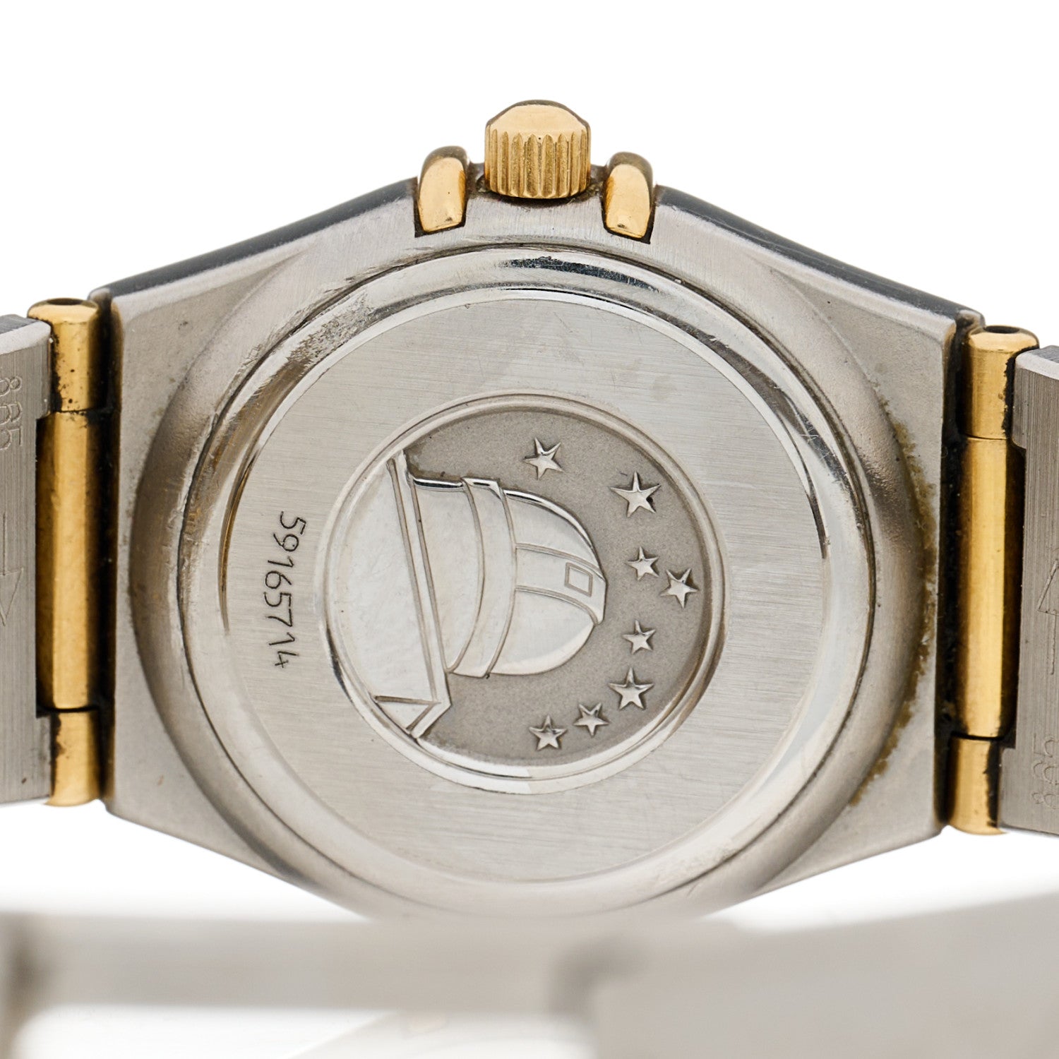 Omega Stainless Steel 18K Yellow Gold 22mm Constellation Quartz Watch White 1262.30.00 4 of 4