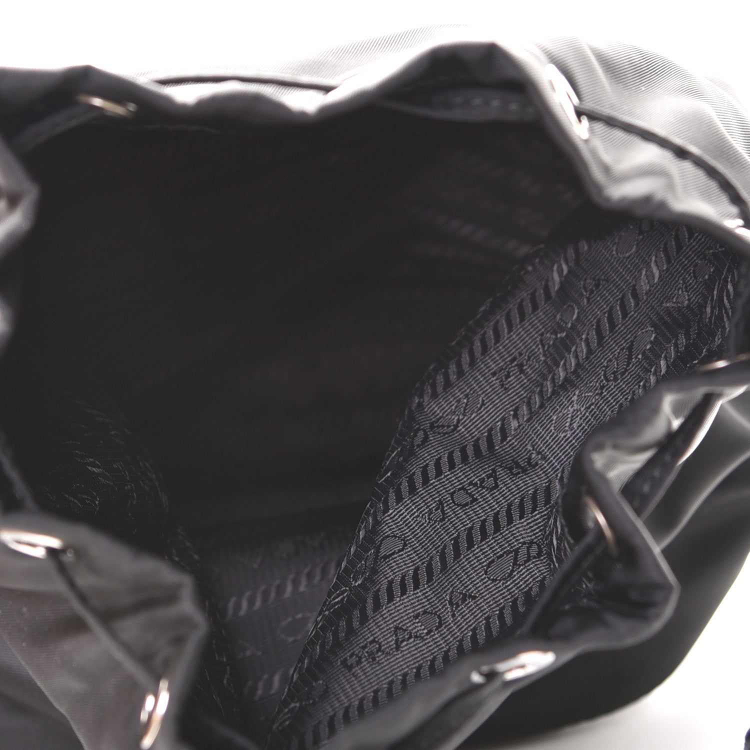 Prada Saffiano Tessuto Nylon Vela Bucket Wristlet Black 4 of 5
