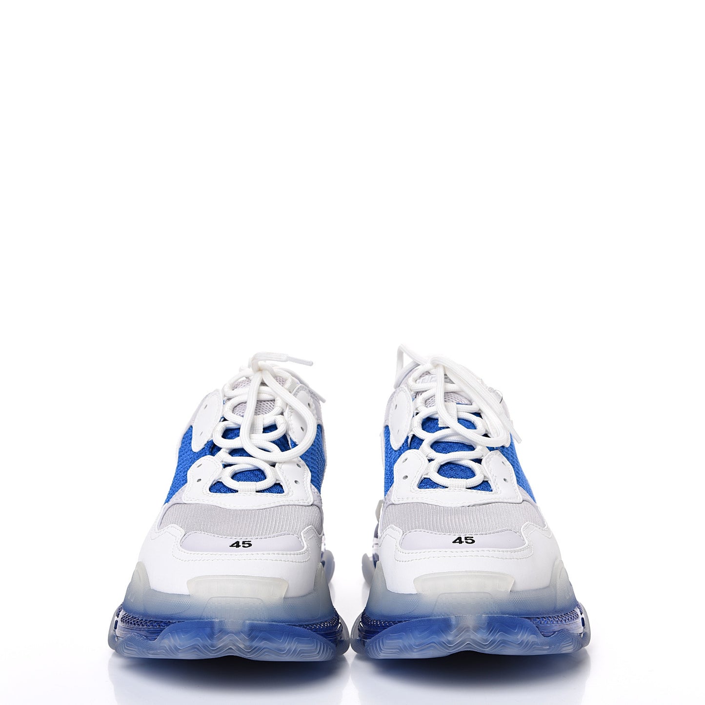 Fabric Mesh Clear Sole Mens Triple S Sneakers 45 White Blue Grey