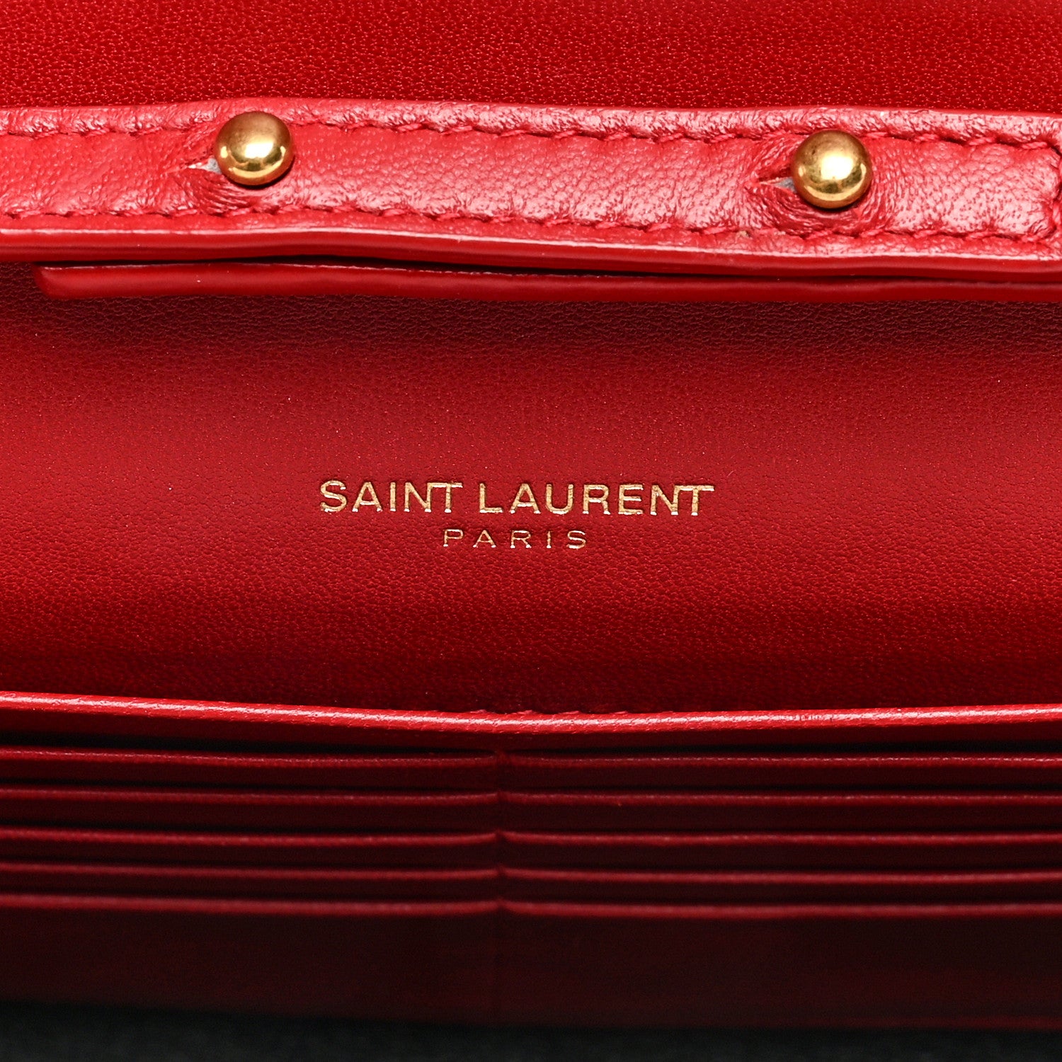 Saint Laurent Patent Calfskin Monogram Kate Wallet On Chain Rouge Eros 6 of 9