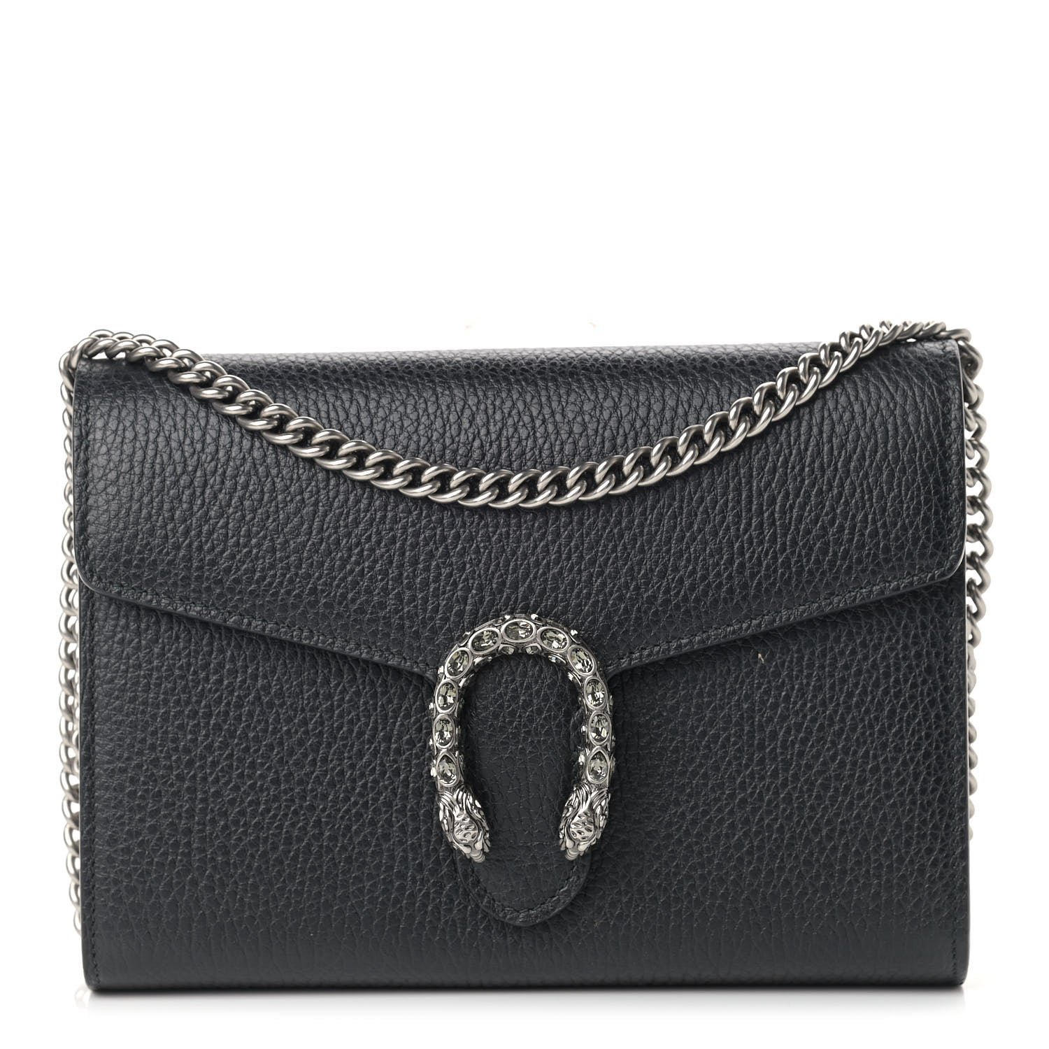 Gucci Calfskin Mini Dionysus Chain Wallet Black 1 of 12