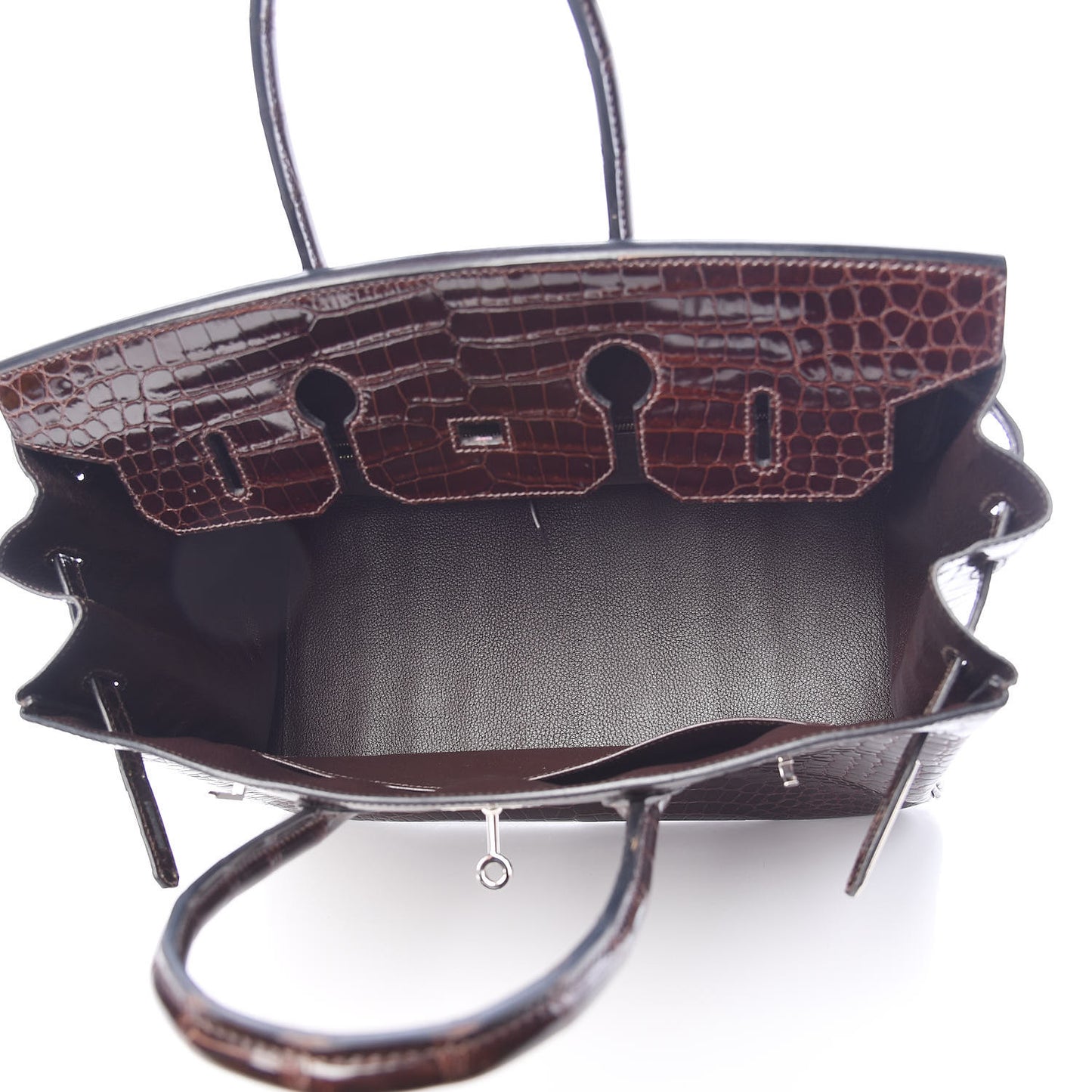 Shiny Porosus Crocodile Birkin 35 Cocoan