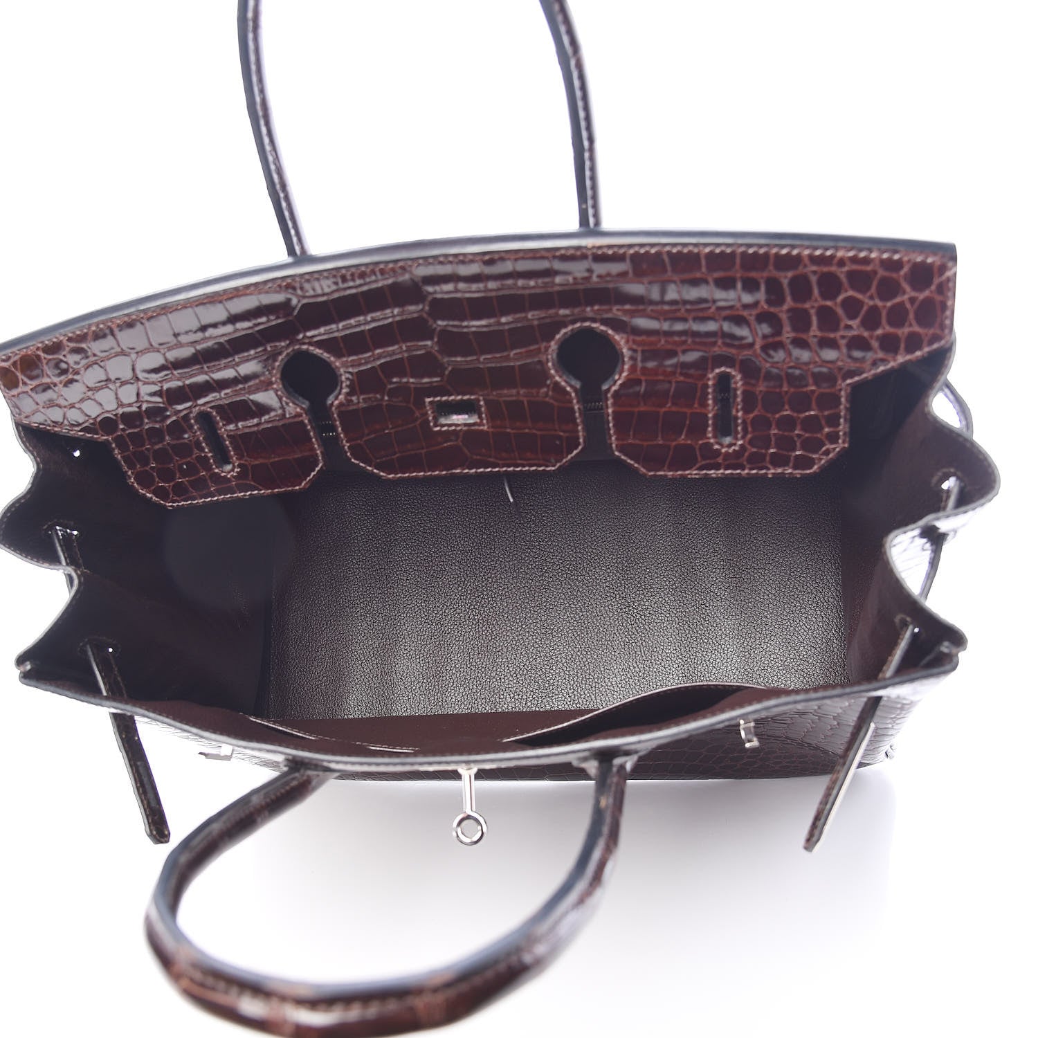 Hermes Shiny Porosus Crocodile Birkin 35 Cocoan 5 of 31
