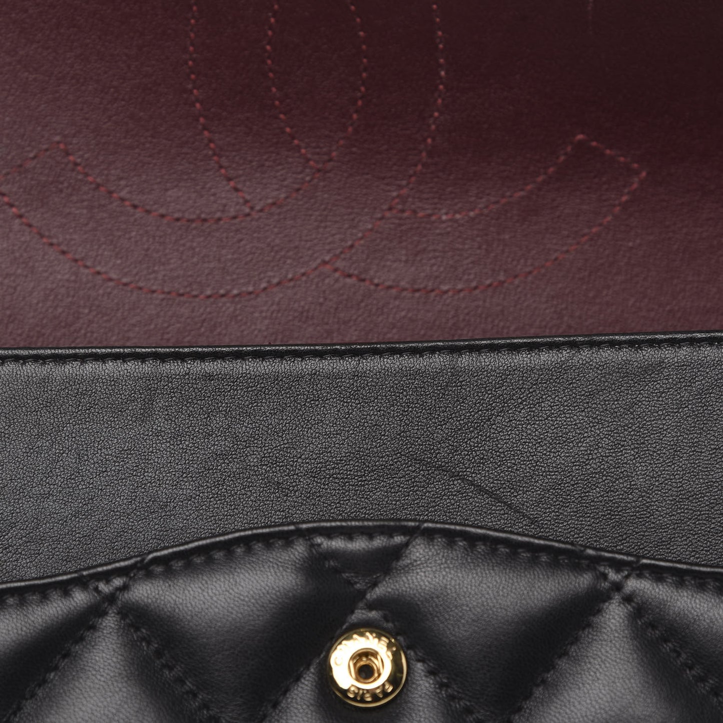 Lambskin Quilted Jumbo Double Flap Black