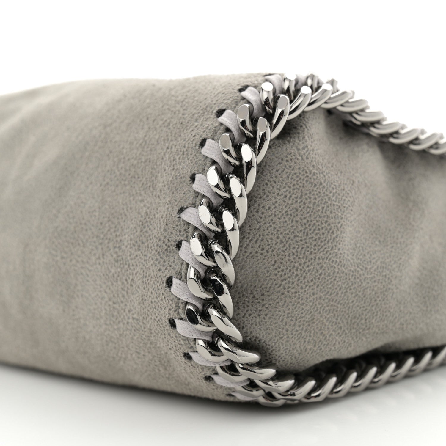 Stella McCartney Shaggy Deer Mini Falabella Fold Over Tote Light Grey 10 of 10