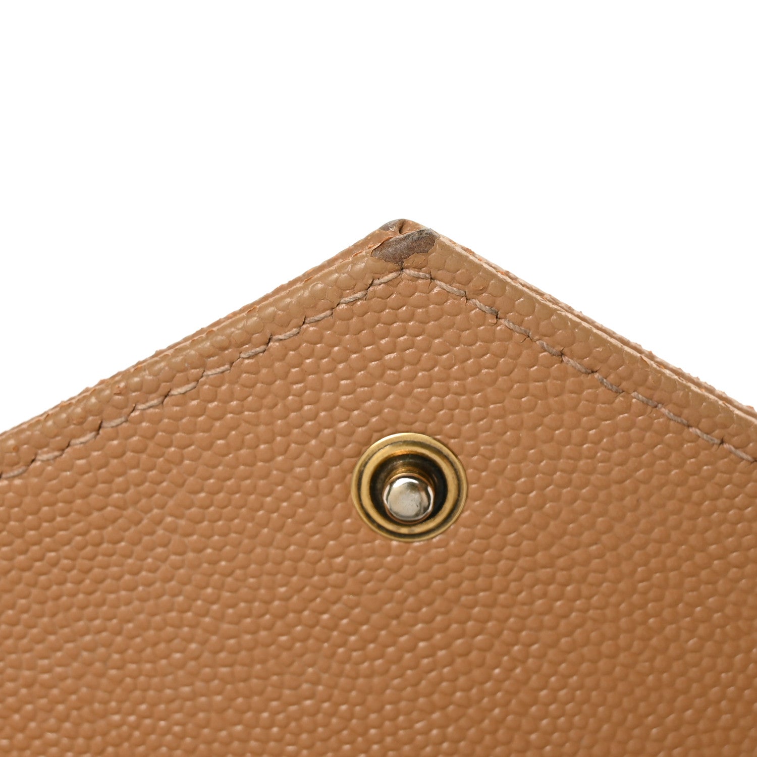Saint Laurent Grain De Poudre Matelasse Chevron Monogram Chain Wallet Natural Dark 13 of 13