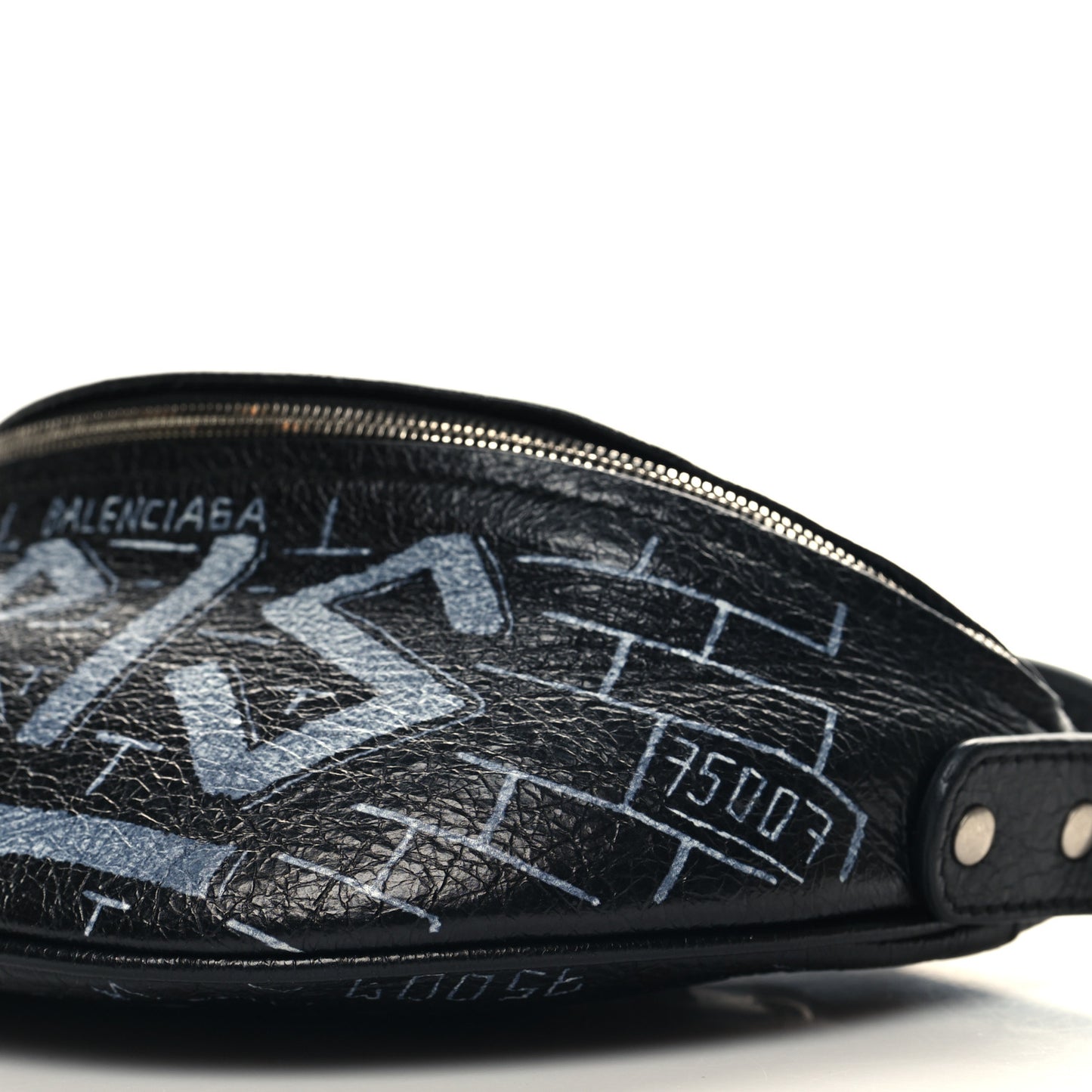 Agneau Arena Graffiti All Over XXS Souvenir Belt Bag Black White