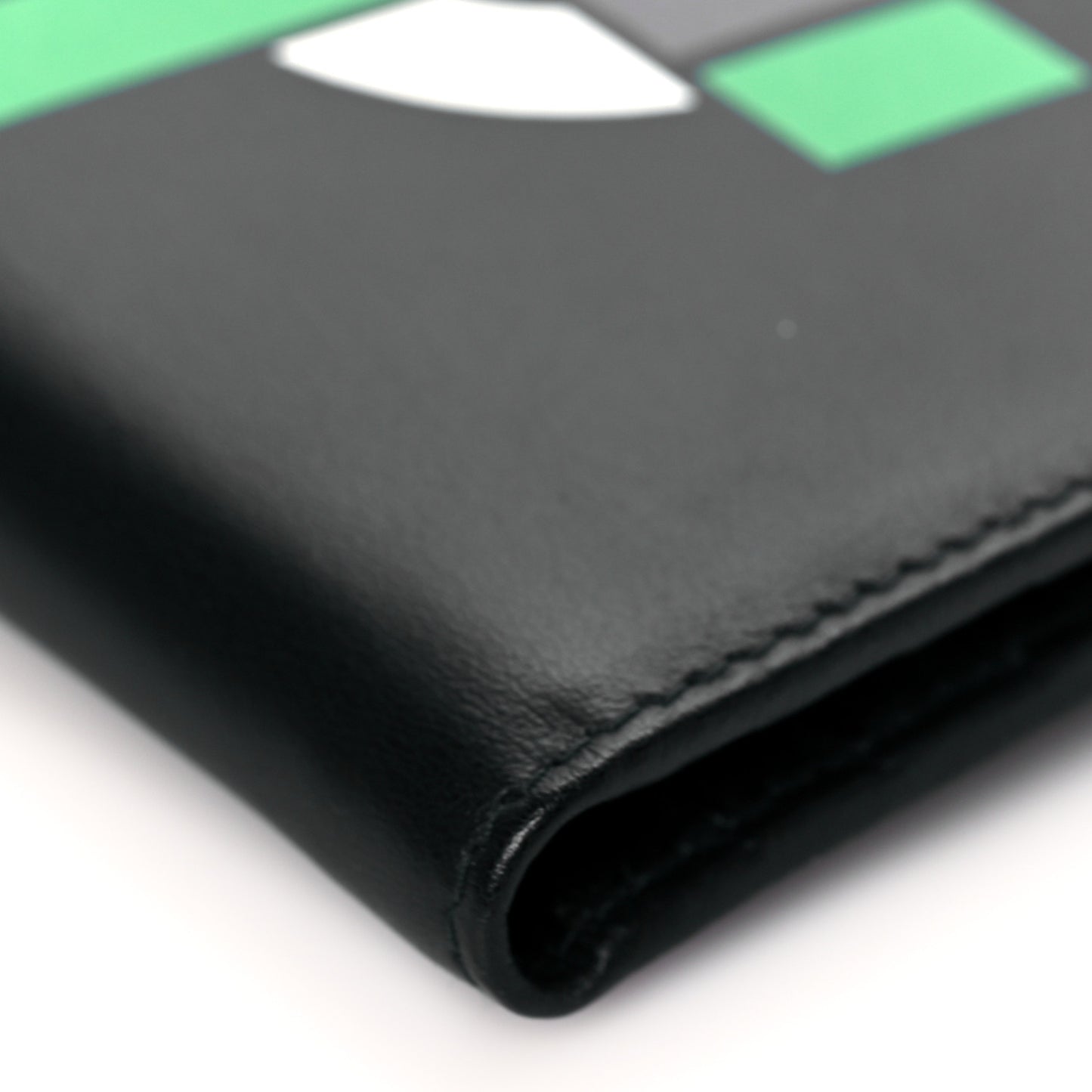 Calfskin Racing Logo Wallet Black Green