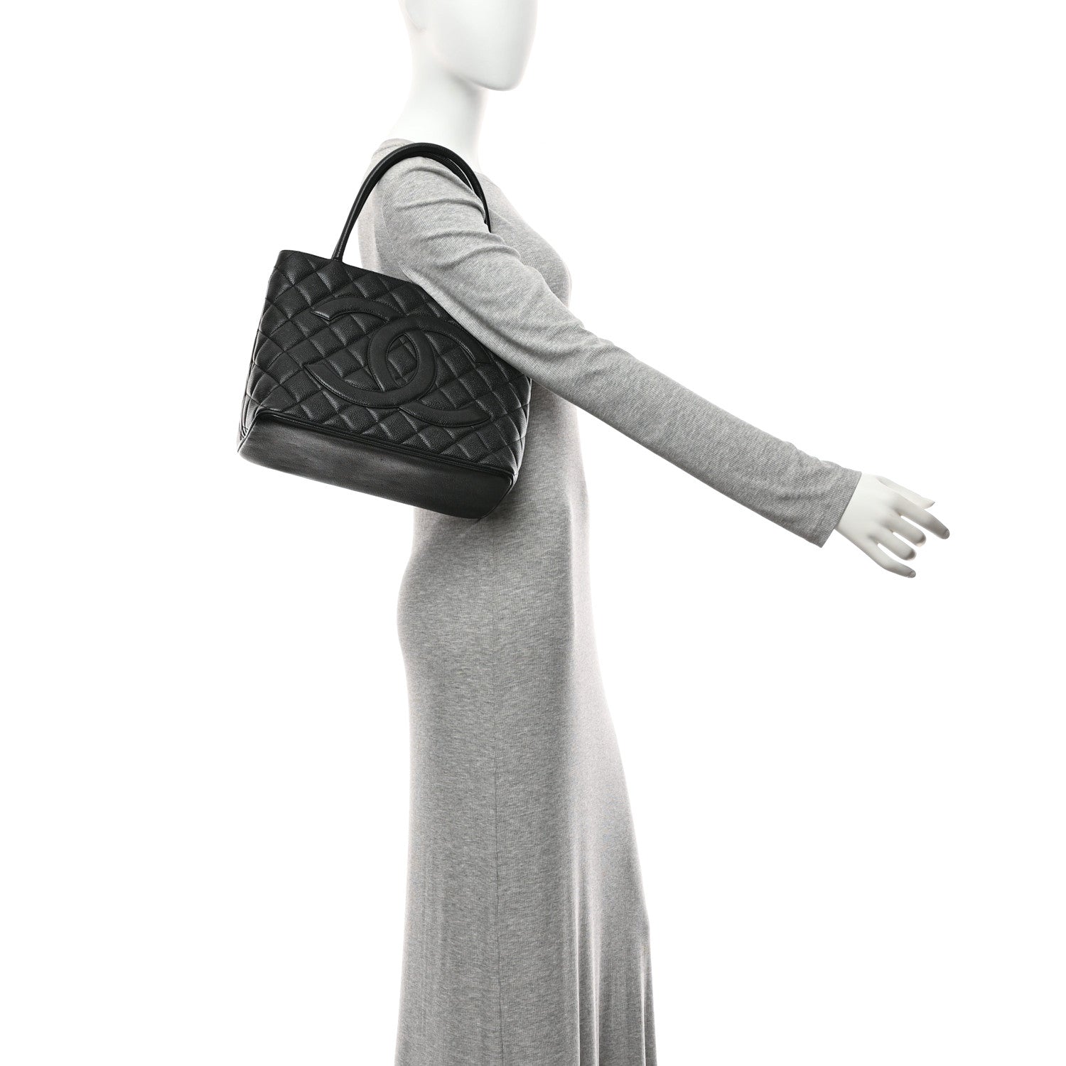 Chanel Caviar Quilted Medallion Tote Black 2 of 10