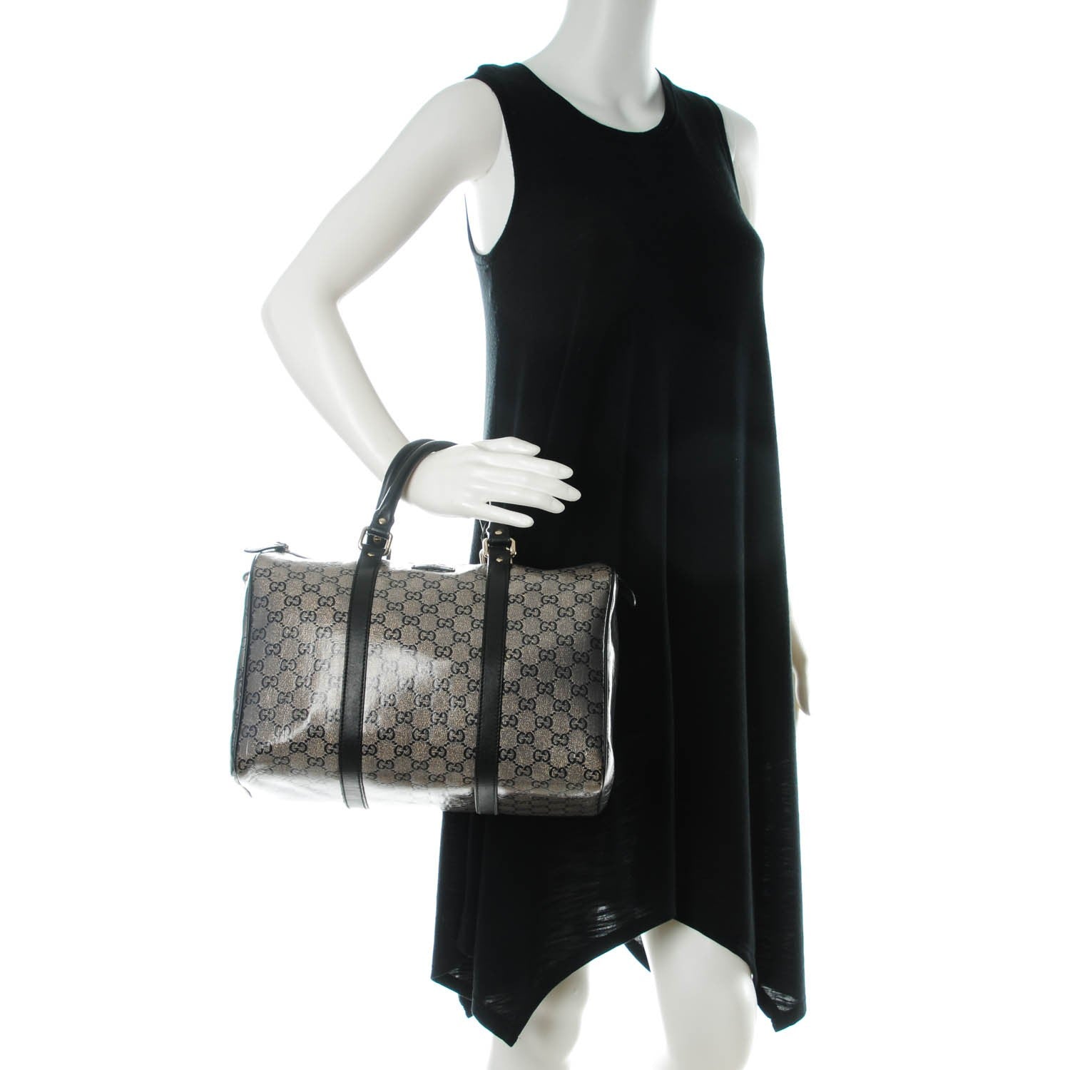 Gucci Crystal Monogram Medium Joy Boston Black 2 of 7