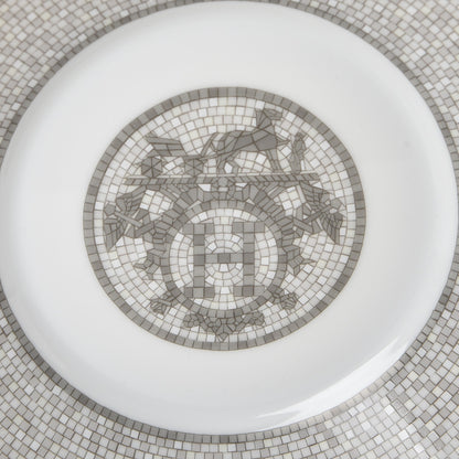 Hermes Porcelain Mosaique Au 24 Breakfast Cup And Saucer Set Of 2 Platine 19 of 27