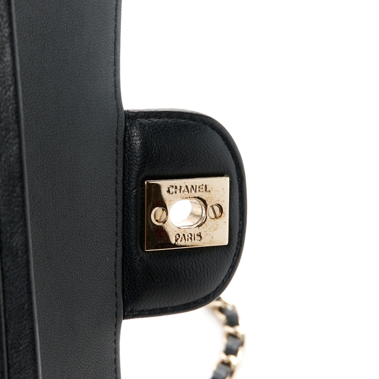 Lambskin Chevron Quilted Small Double Flap Black