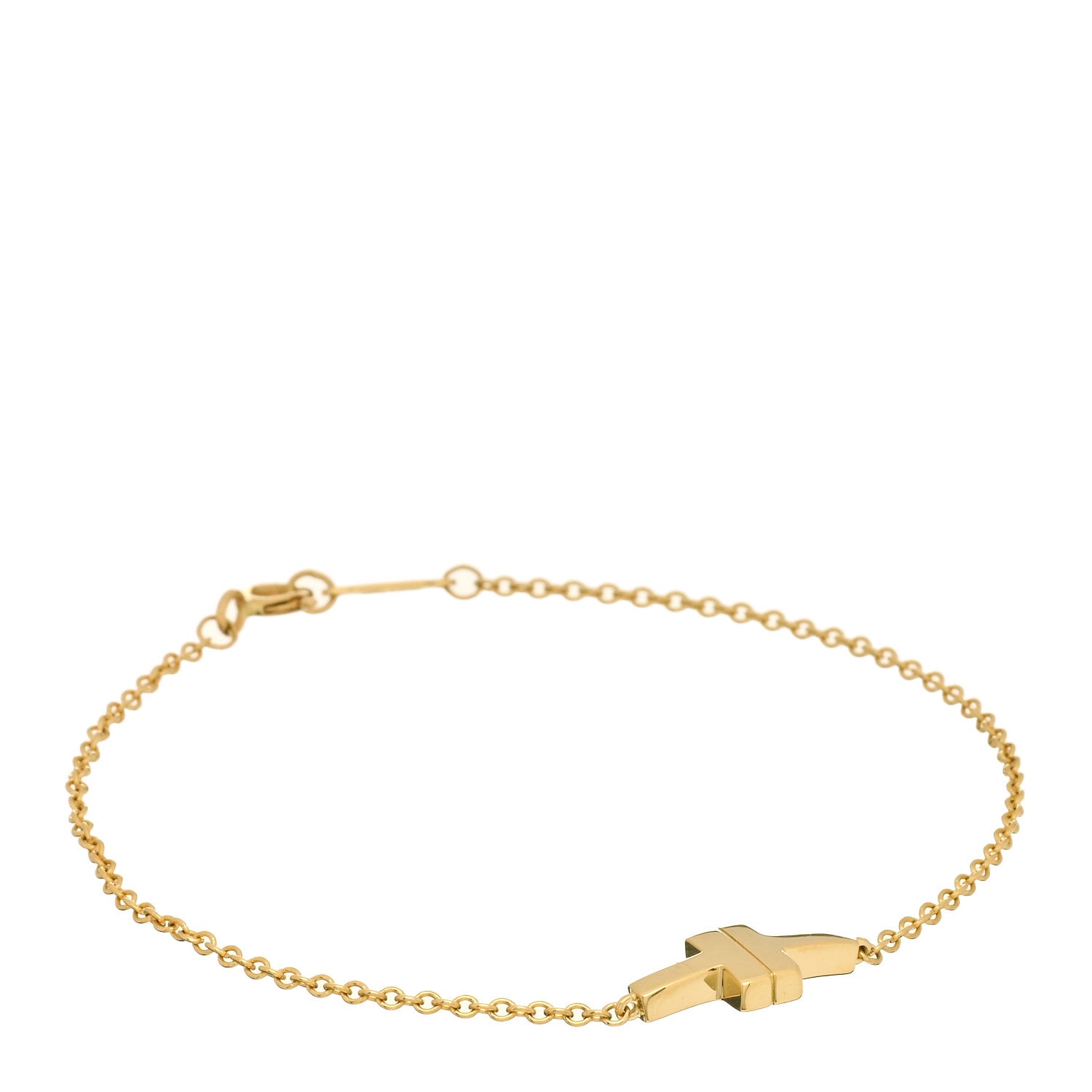 Tiffany 18K Yellow Gold T Single Chain Bracelet 1 of 3