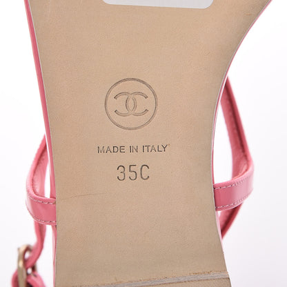 Chanel Patent Calfskin CC Logo Thong Sandals 35 Pink 6 of 8