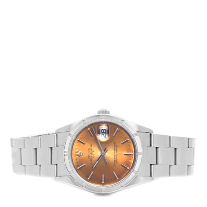 Rolex Stainless Steel 34mm Oyster Perpetual Date Watch Orange 15210 2 of 5