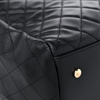 Chanel Lambskin Quilted Large Drawstring Bag Black 8 of 12
