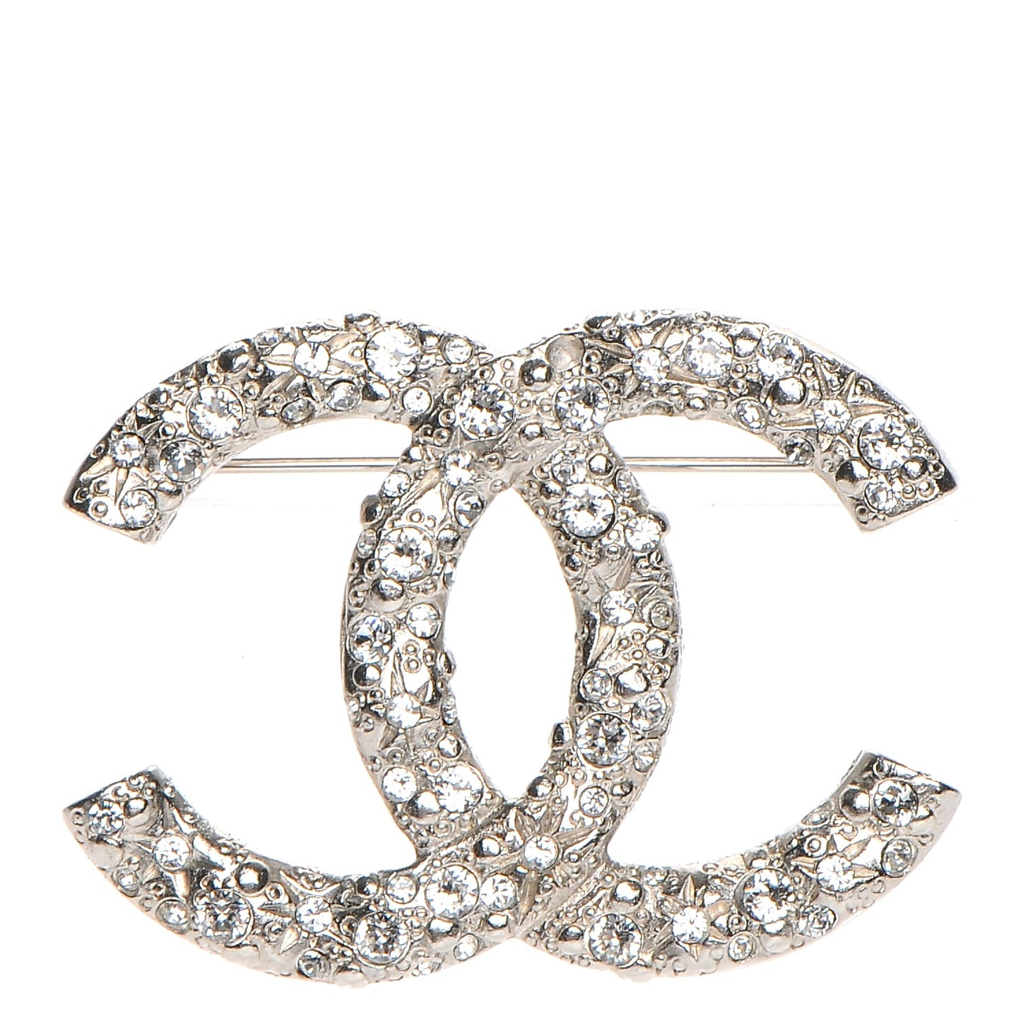 Crystal Large CC Brooch Silver