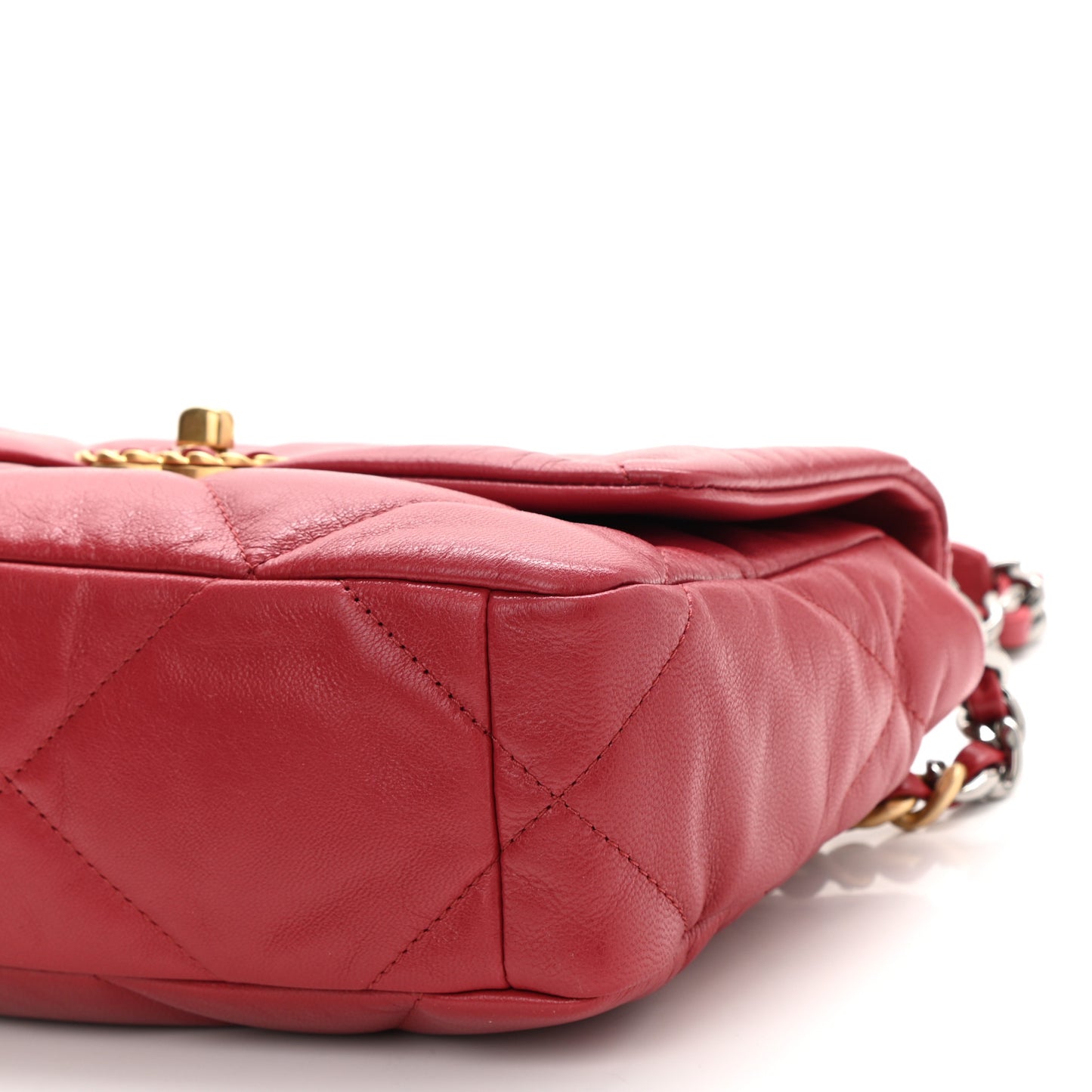 Goatskin Quilted Medium Chanel 19 Flap Red