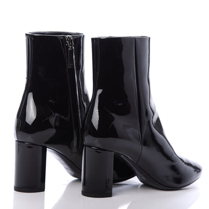 Saint Laurent Patent Loulou Ankle Zip Boot 37.5 Black 4 of 7