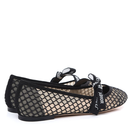Christian Dior Resille Ribbon Miss J'Adior Ballet Flat 37.5 Black 4 of 8