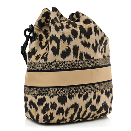 Christian Dior Canvas Mizza Embroidered Leopard DiorTravel Pouch Beige 3 of 10