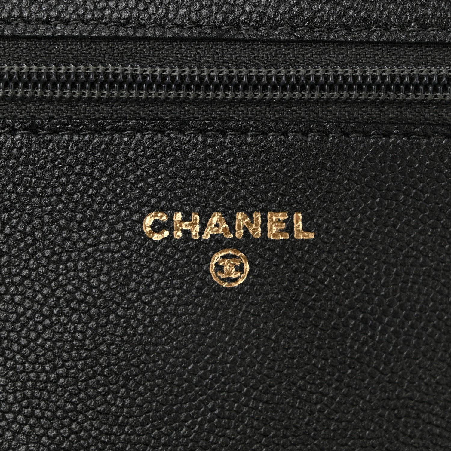 Chanel Metallic Caviar Chevron Quilted Vintage Mademoiselle Wallet On Chain WOC Charcoal 6 of 11