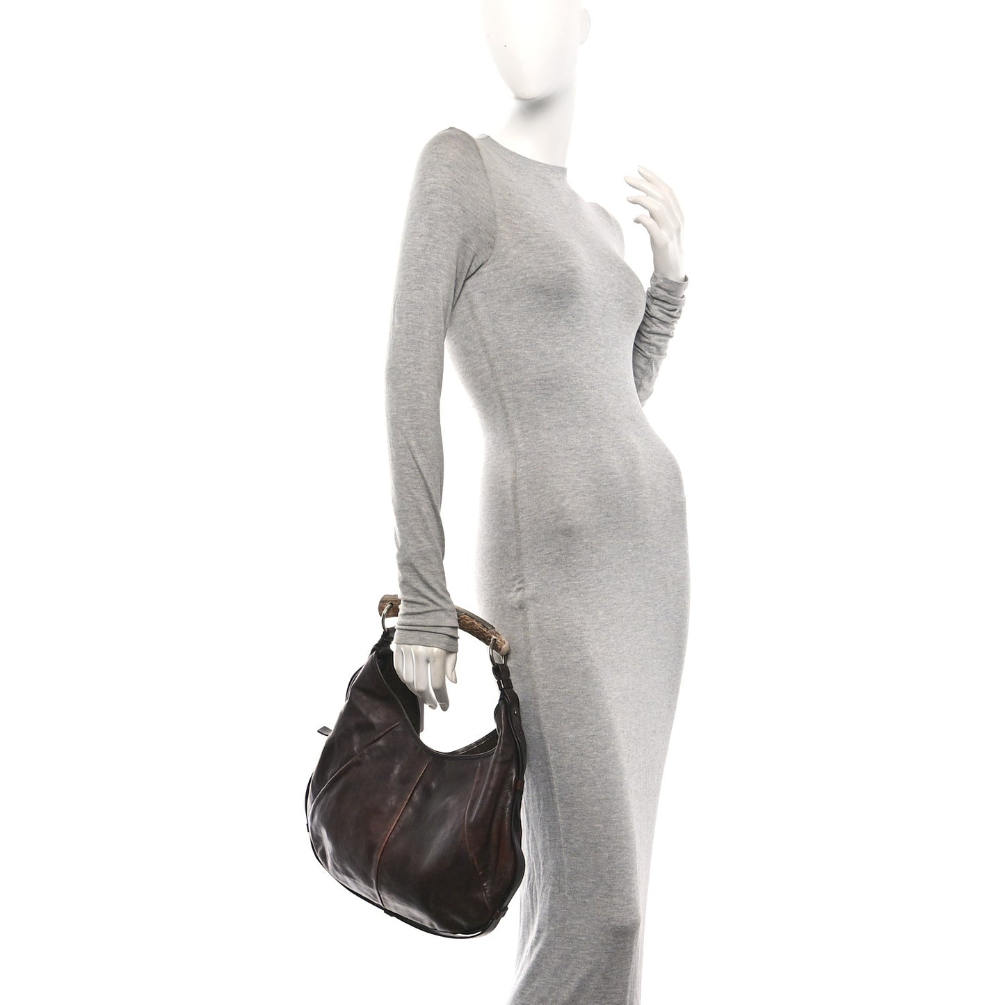 Buffalo Leather Horn Medium Mombasa Bag Brown