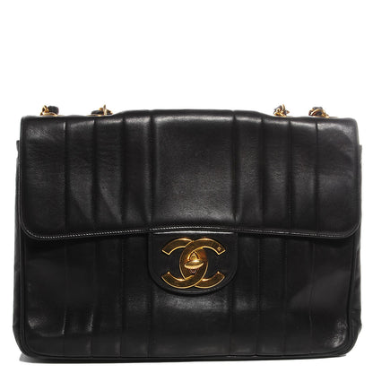 Chanel Lambskin Vertical Quilt Jumbo Flap Black 1 of 9