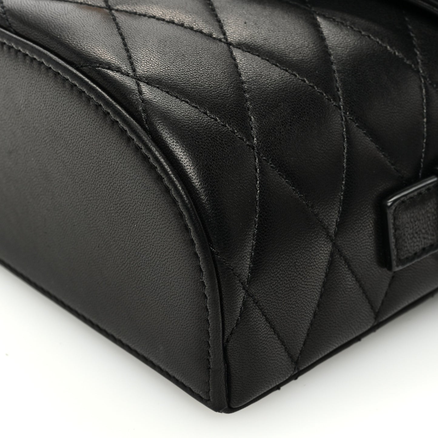 Lambskin Matelasse Monogram June Box Bag Black