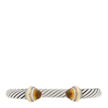 David Yurman Sterling Silver 14K Yellow Gold Citrine 7mm Cable Classics Bracelet 1 of 3