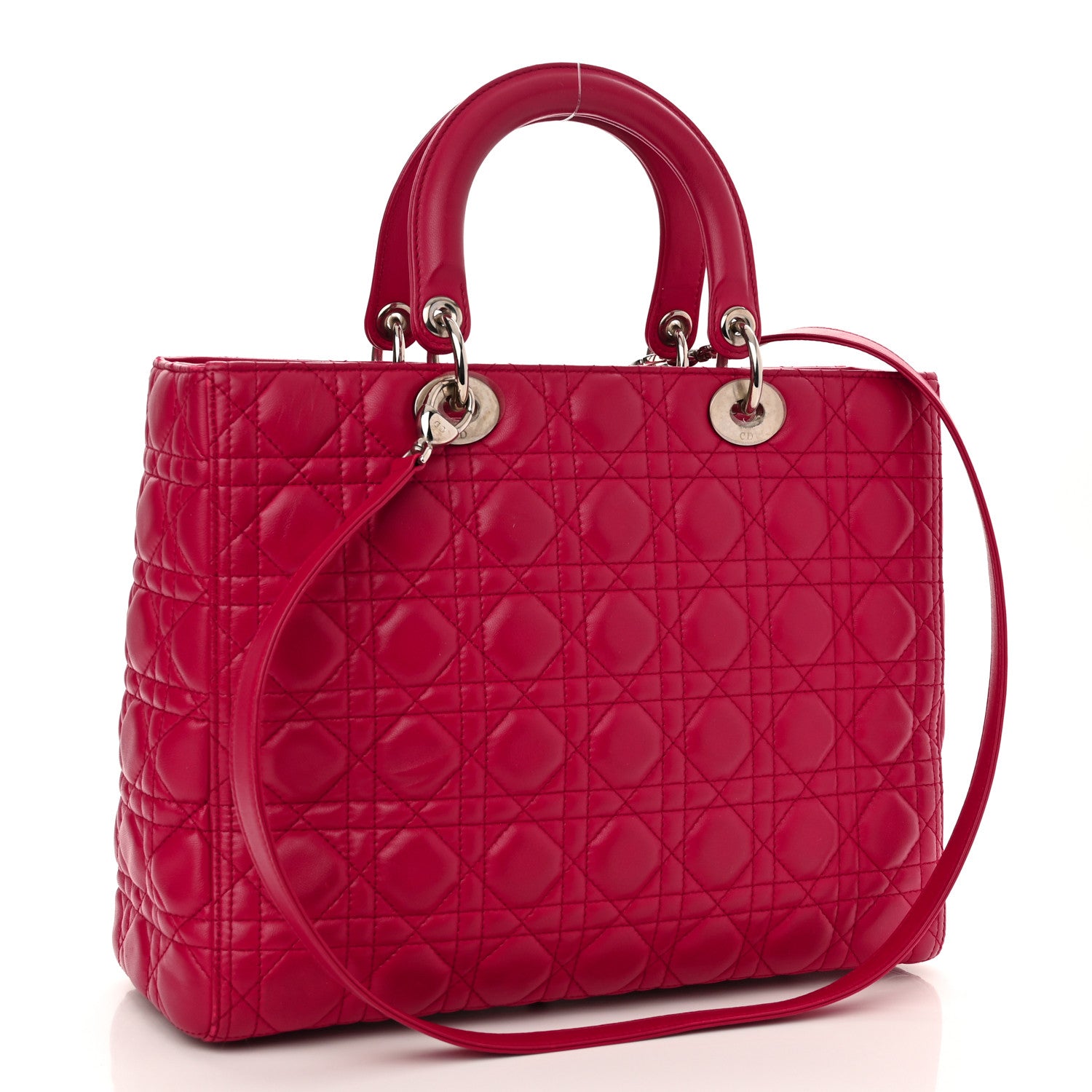 Christian Dior Lambskin Cannage Large Lady Dior Pink 2 of 10