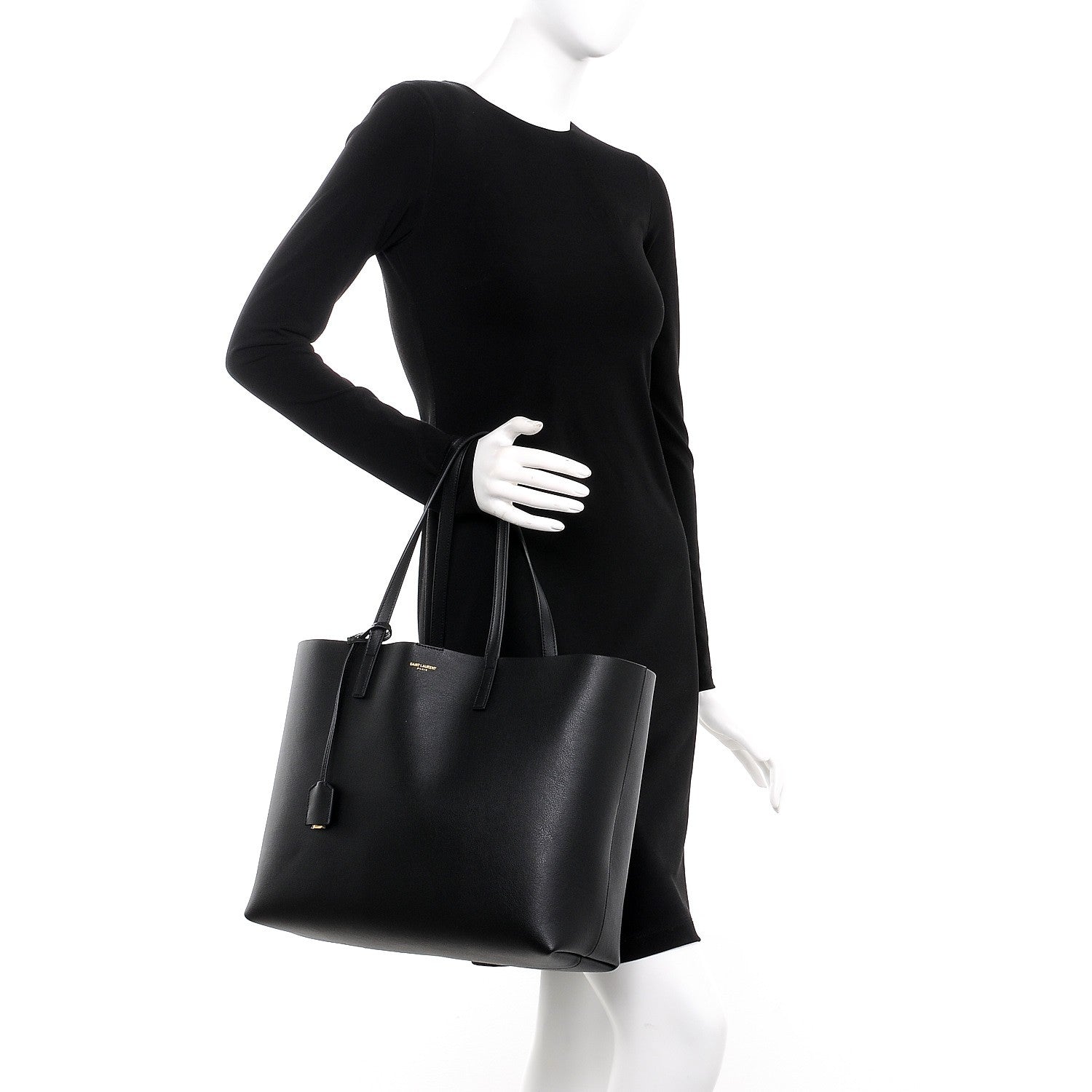 Saint Laurent Calfskin Large Shopping Tote Black 2 of 10