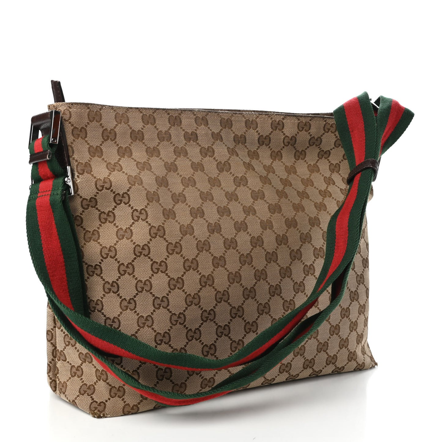 Monogram Web Medium Flat Messenger Bag Brown